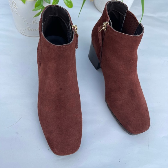 Aquatalia suede leather booties size 5.5 women rich color - Picture 4 of 7